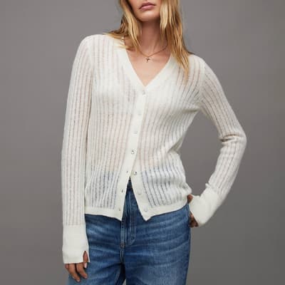 White Abi Knitted Cardigan