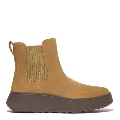 Tan F Mode Suede Flatform Chelsea Boot