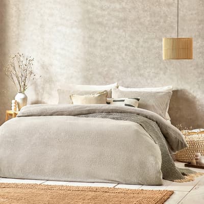 Boucle Single Duvet Set, Greige