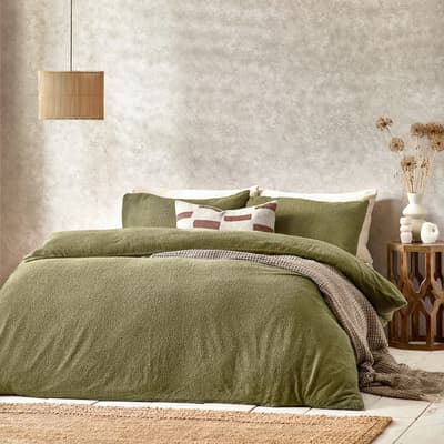 Boucle Single Duvet Set, Olive