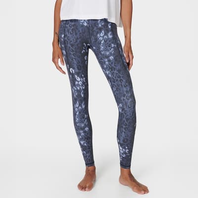 Blue Leopard Shadow Print Super Soft Yoga Leggings