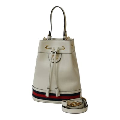 White Gucci Ophidia Bucket Bag