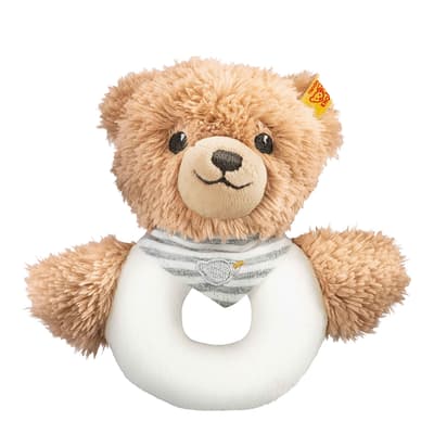 Sleep Well Bear Grip Toy With Rattle, Light Grey