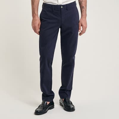 Navy Slim Archive Shield Chino Trousers