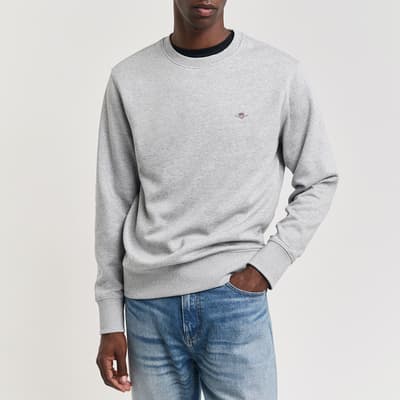 Grey Regular Embroidered Archive Shield Sweatshirt