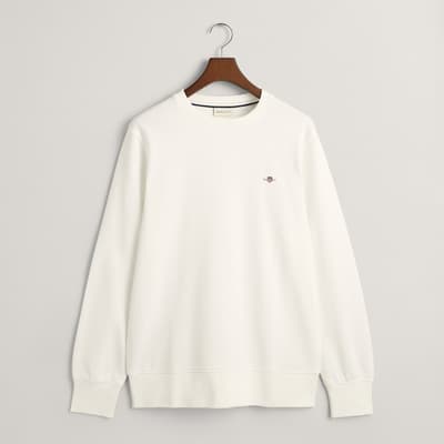 Ecru Regular Embroidered Archive Shield Sweatshirt