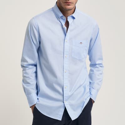 Pale Blue Regular Poplin Shield Shirt