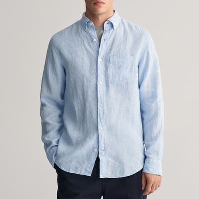 Pale Blue Regular Linen Shirt