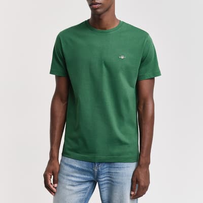 Green Embroidered Archive Shield T-Shirt