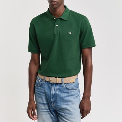 Green Regular Embroidered Archive Shield Polo Shirt