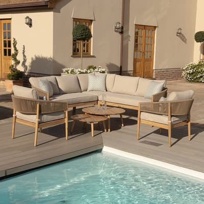 SAVE  £380 - Porto Corner Sofa Set With 2x Lounge Chairs - Sandstone