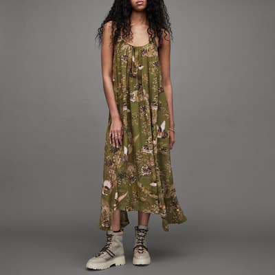 Khaki Areena Peggy Dress