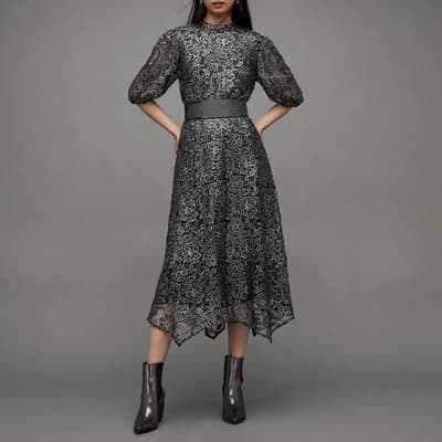 Grey Camila Broderie Dress