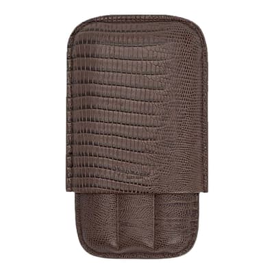 Brown Lizard Blake 3-pc Cigar Case Brn Liz