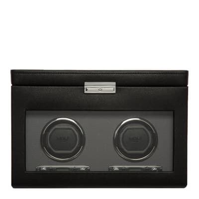 Black Viceroy Double Watch Winder with Storage