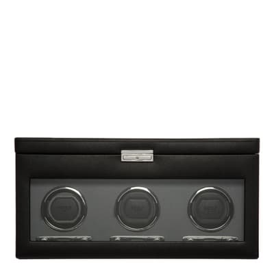 Black Viceroy Triple Watch Winder with Storage