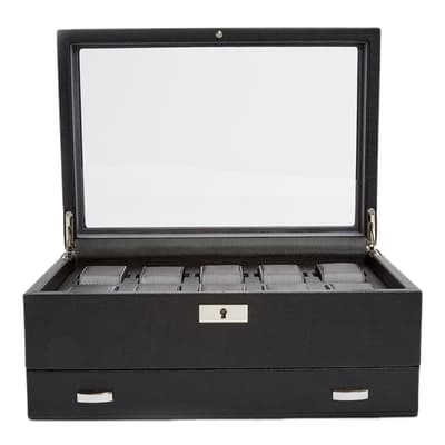 Black Viceroy 10 Piece Watch Box w/ Drawer