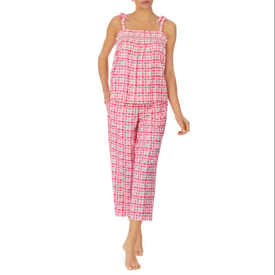 Pink & White Short Sleeve Pyjama Set 