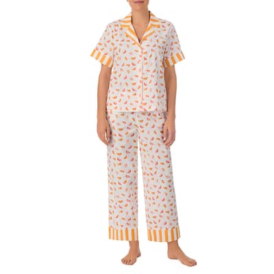 White & Orange Long Pyjamas 