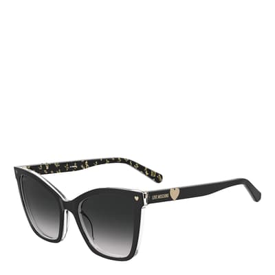 Pattern Black Rectangular Sunglasses 54mm