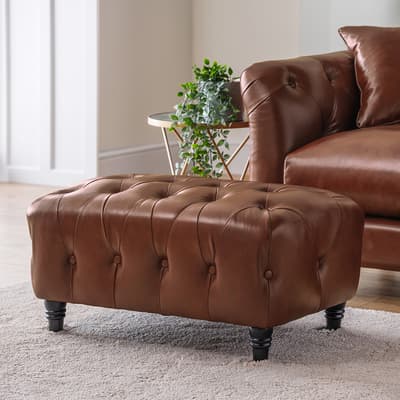 The Soho Footstool, Leather Brown