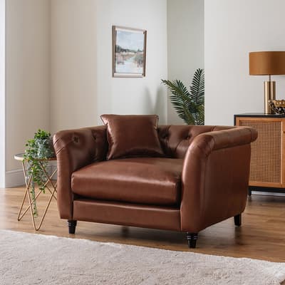 The Soho Armchair, Leather Brown