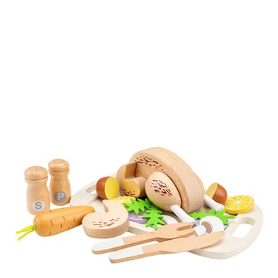 Play Food Wooden Roast Chicken Set