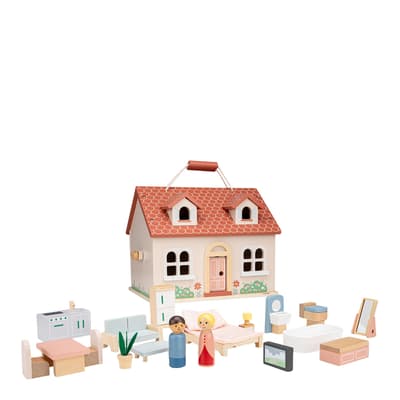 Foldable Doll House Including Furniture