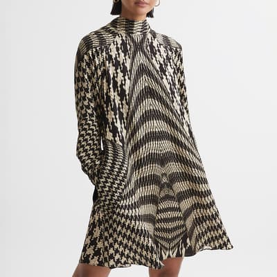 Black Ester Mono Print Dress