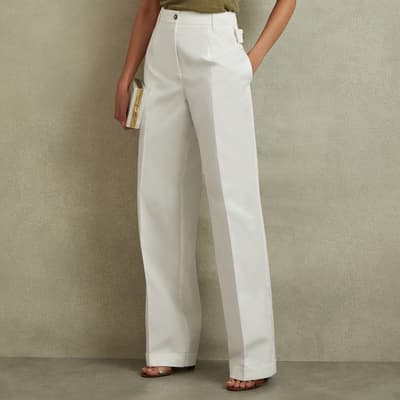 White Harper Cotton Trousers