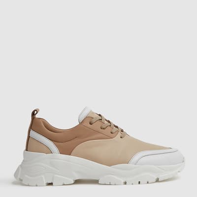 Tan Arden Lace Up Runner Trainers