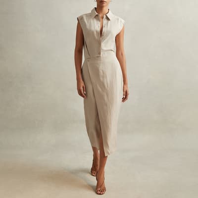 Nude Yasmin Linen Shirt Dress