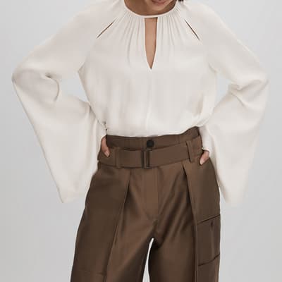 Ivory Gracie Cut Out Detail Blouse