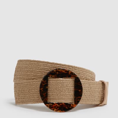 Tan Rachel Raffia Belt  