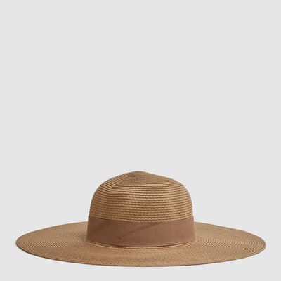 Tan Emma Wide Brim Hat