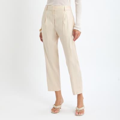 Neutral Shae Linen Blend Trousers