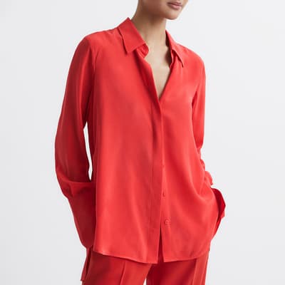 Coral Kia Silk Shirt