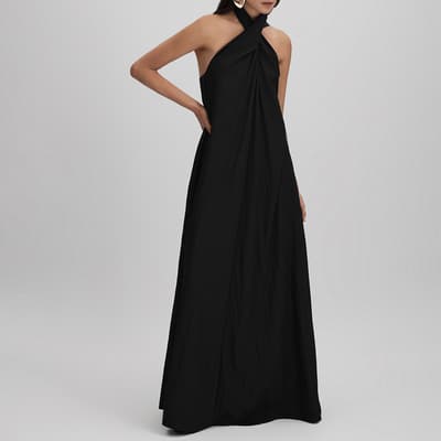 Black Phoebe Halter Neck Maxi Dress