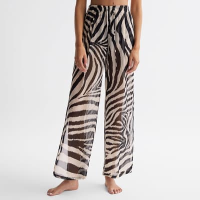 Black Farley Zebra Print Trousers