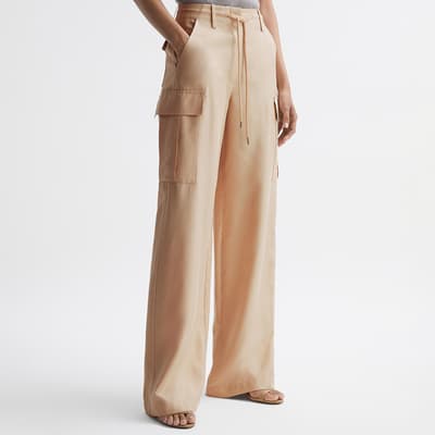 Nude Sian Wide Leg Combat Trousers