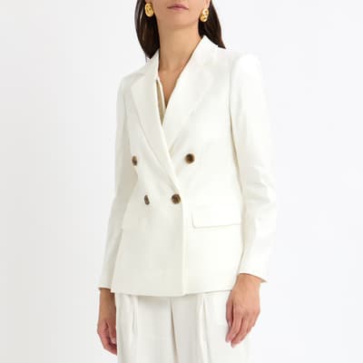 White Hollie Linen Blend Blazer