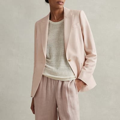 Pink Farrah Linen Blend Blazer