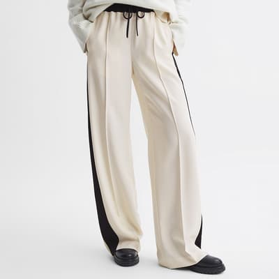 Cream May Stripe Wide Leg Trousers