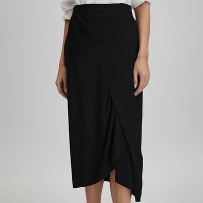 Black Zaria Relaxed Midi Skirt 