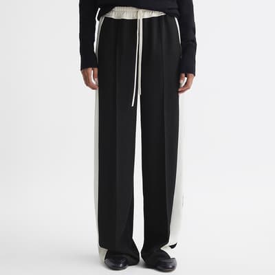 Black Stripe May Petite Wide Leg Trousers