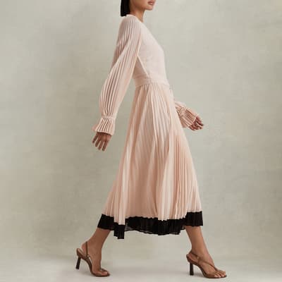 Nude Priya Pleated Skirt Midi Dress