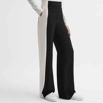 Black Saffron Asymmetric Wide Leg Trousers