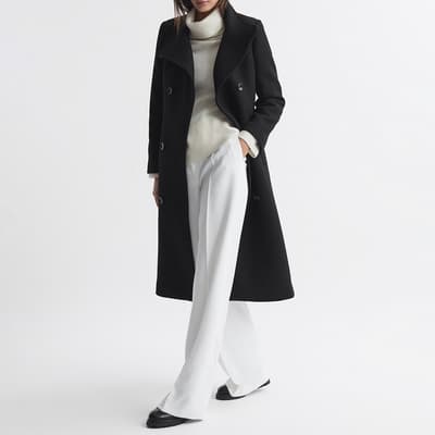 Black Blair Long Length Wool Blend Coat