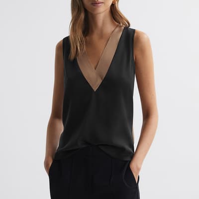 Black Pippa Colour Block Top