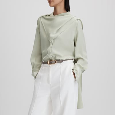 Sage Emilia Detachable Scarf Blouse